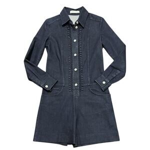 See By Chloe Denim Long Sleeve Jumpsuit Romper